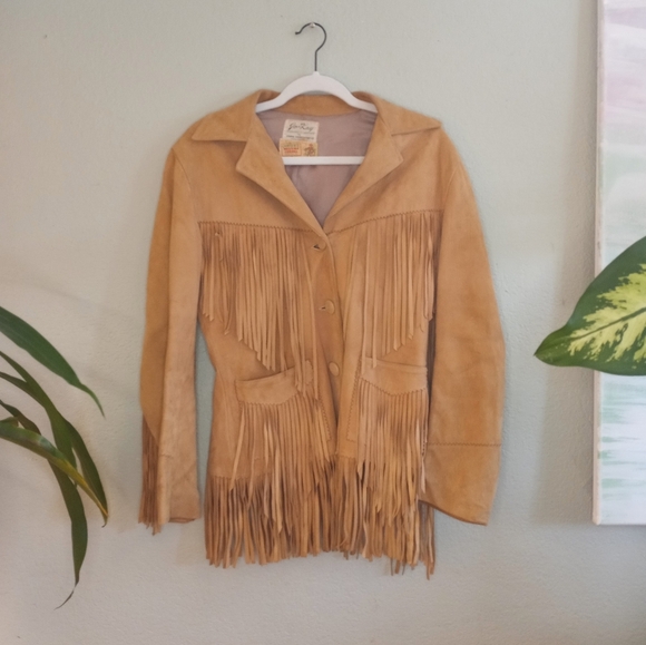 Vintage Rare Jo Kay Western 50s 60s Fringe Suede Bohemian Butter Soft Jacket NFR - Picture 2 of 9